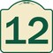 Signmission Sign with Number 12 Heavy-Gauge Aluminum Architectural Sign, 18" x 18", TG-1818-22910 A-DES-TG-1818-22910 - alternate 1